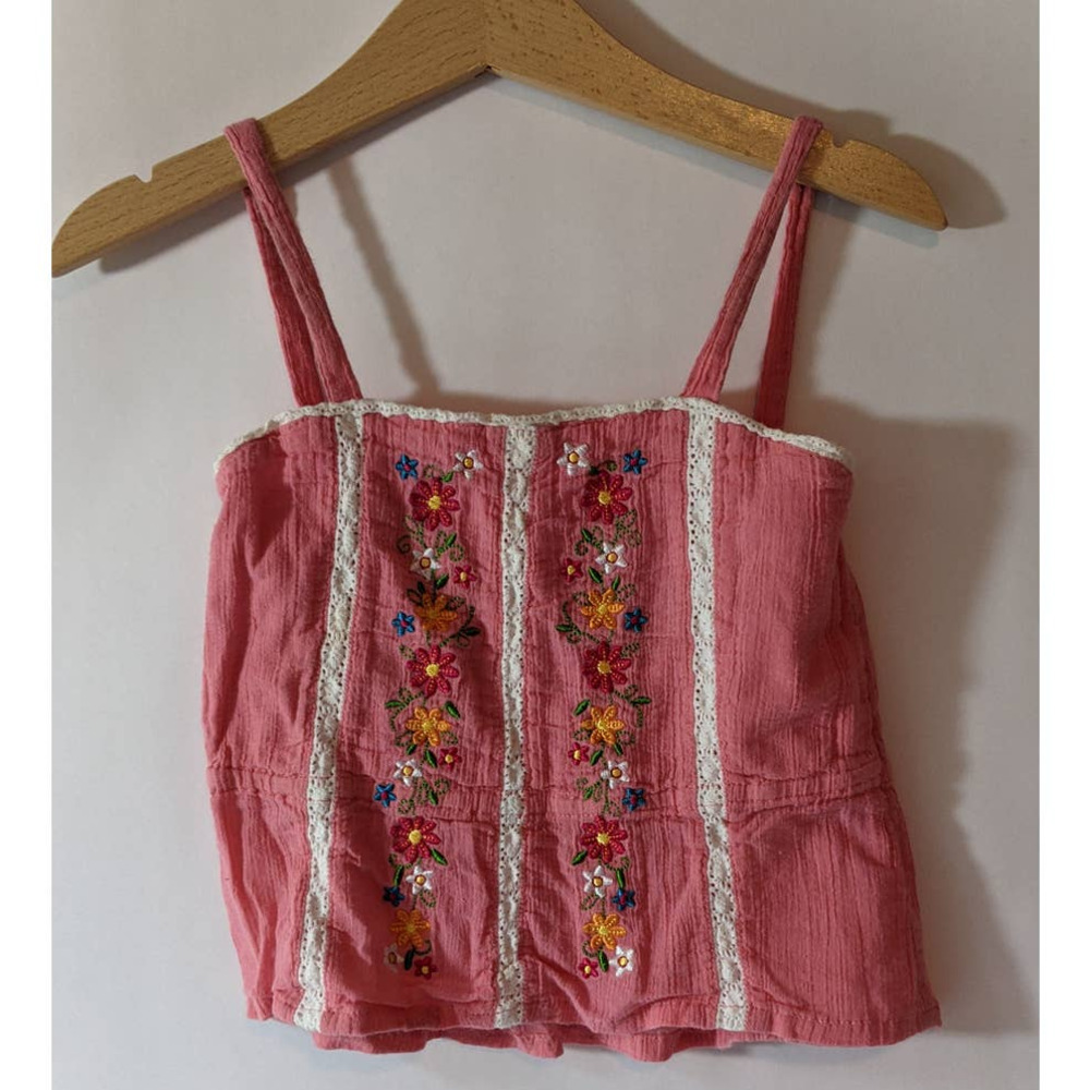 Pink floral tank top